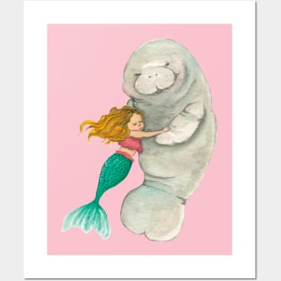 The mermaid and the manatee Posters and Art